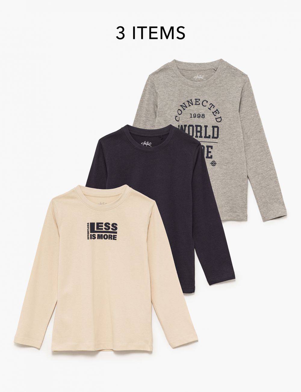 מארז שלישיית חולצות ארוכות 4Y-12Y