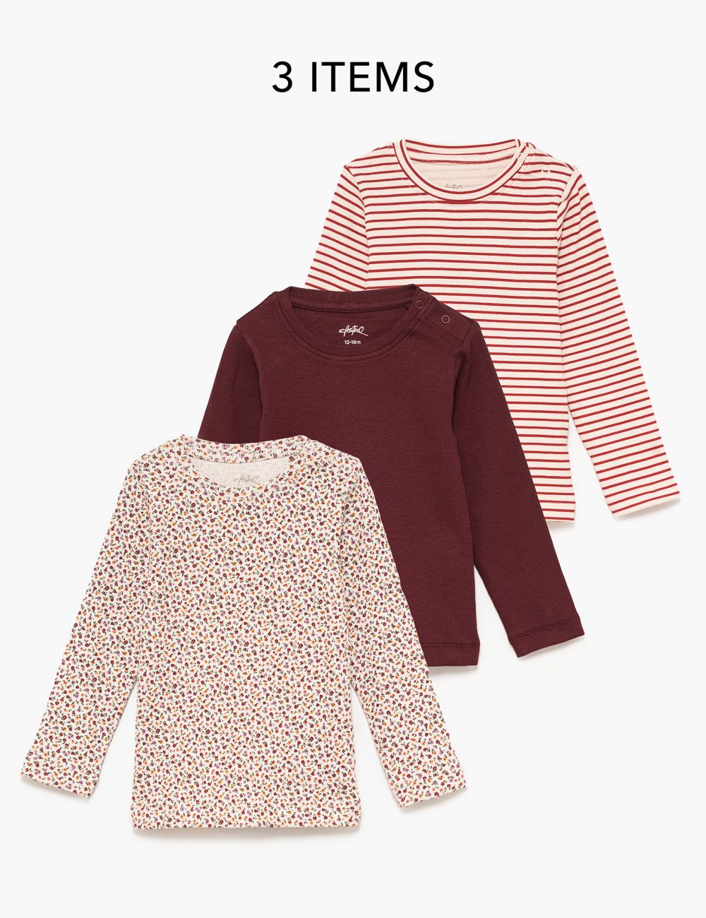 מארז שלישיית חולצות ריב ארוכות 6M-4Y