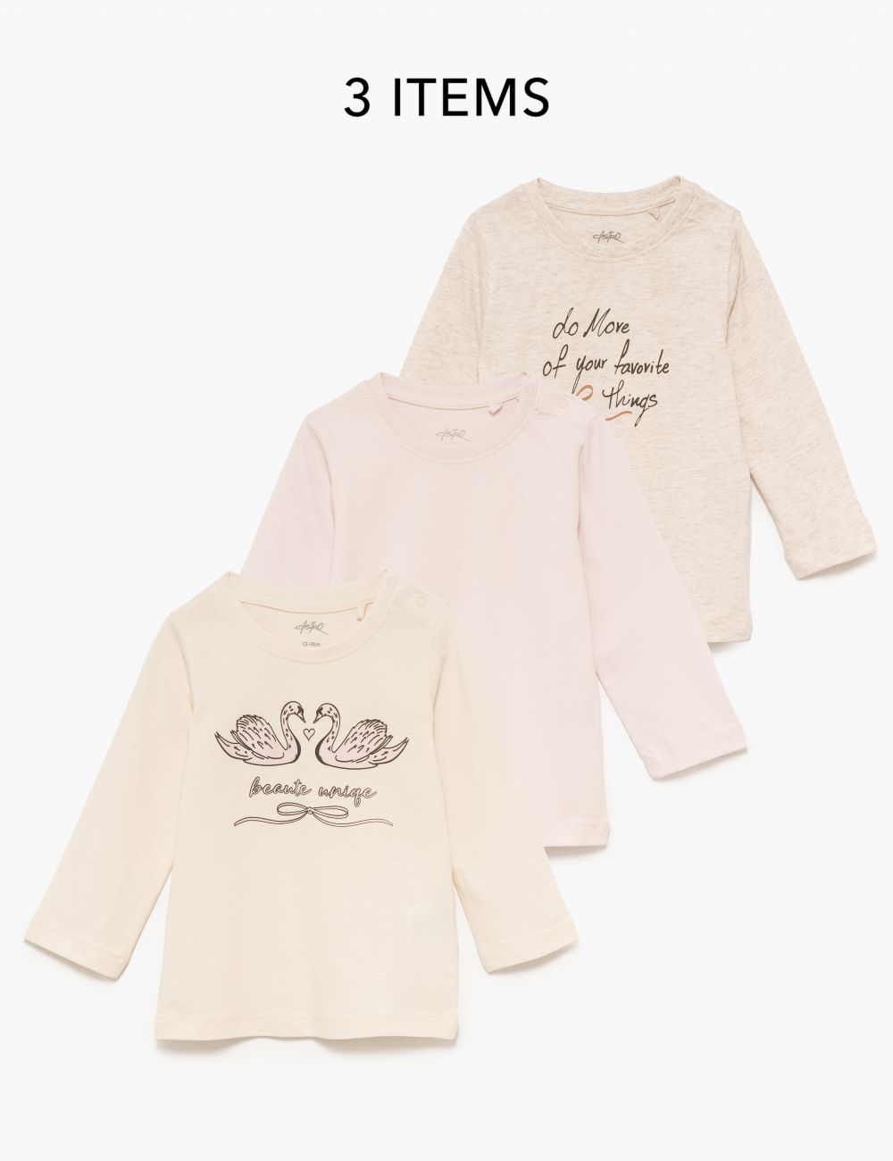 מארז שלישיית חולצות ארוכות 6M-4Y