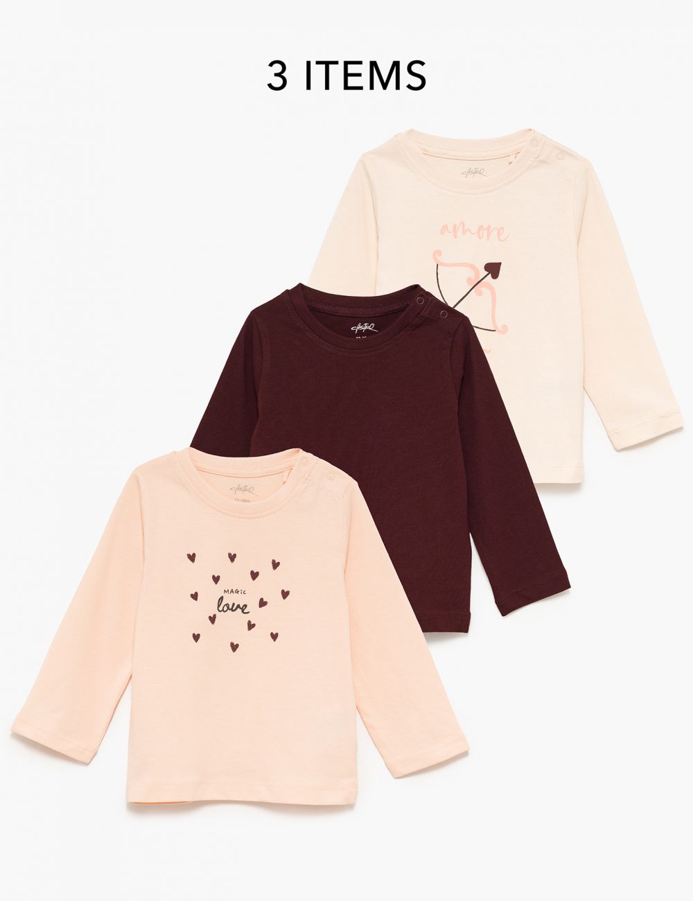 מארז שלישיית חולצות ארוכות 6M-4Y