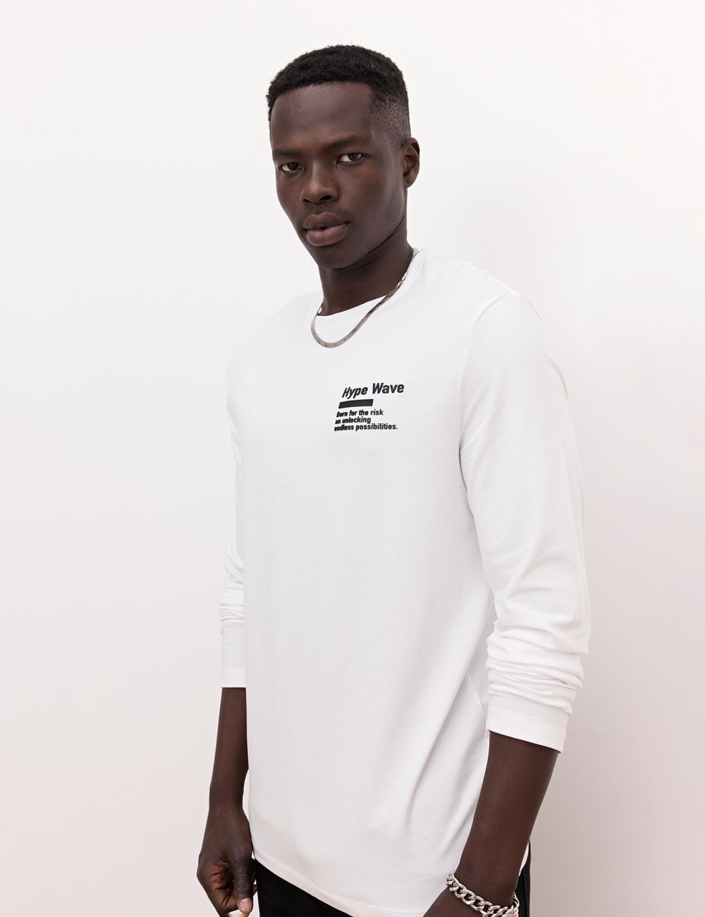 טי שרוול ארוך עם הדפס