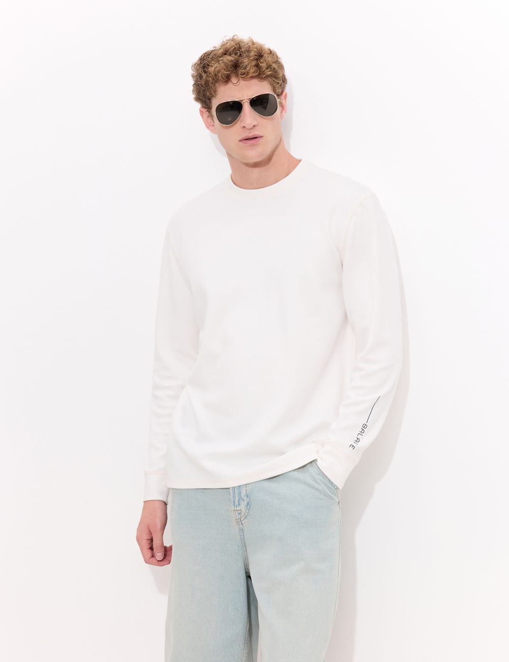 טי שירט ארוכה עם טקסטורה