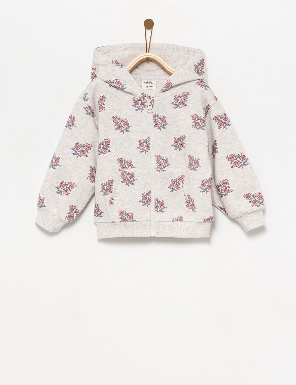 סווטשירט מודפס עם רוכסן