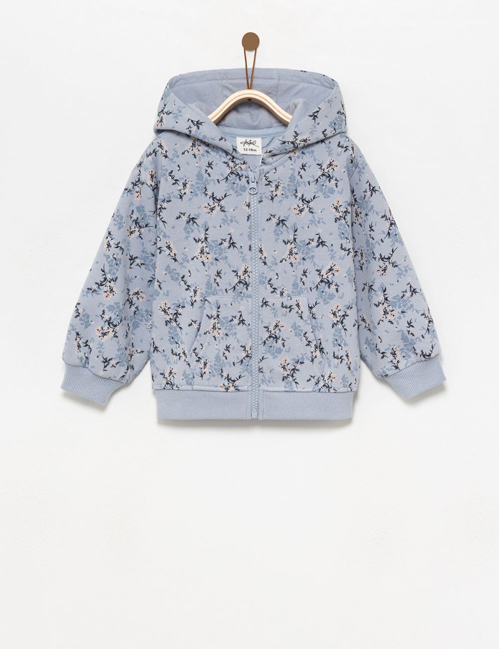 סווטשירט מודפס עם רוכסן