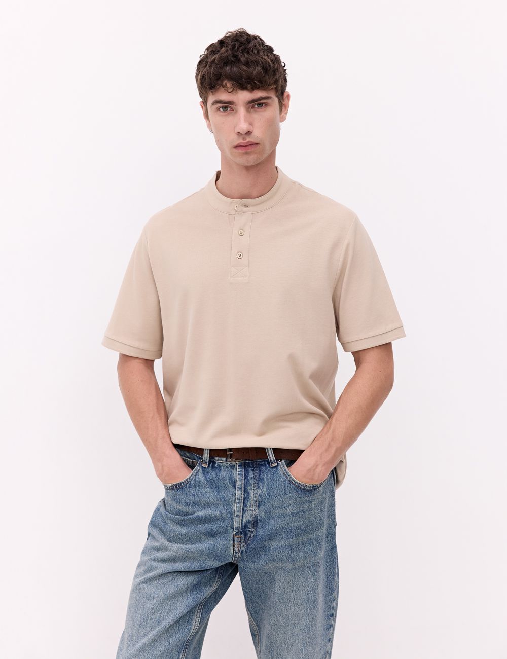 חולצת פולו צווארון סיני