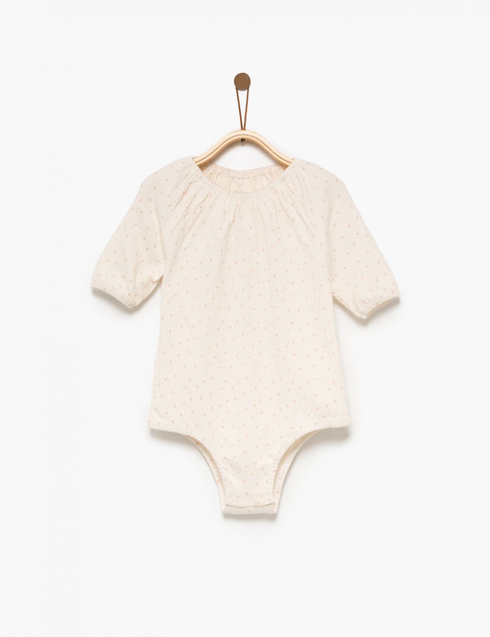 בגד גוף עם שרוול קצר וכיווצים