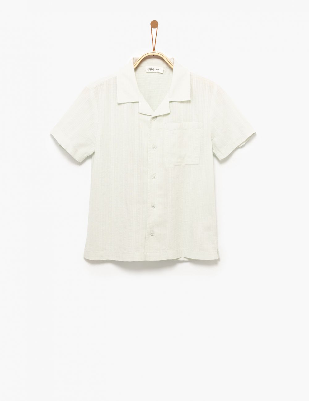 חולצה מכופתרת בד טקסטורה