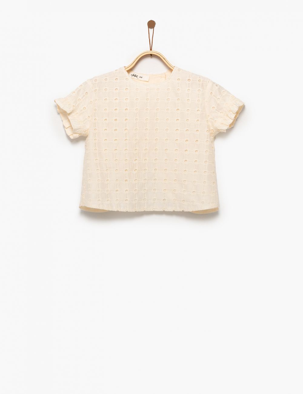 חולצה קצרה מבד רקמה