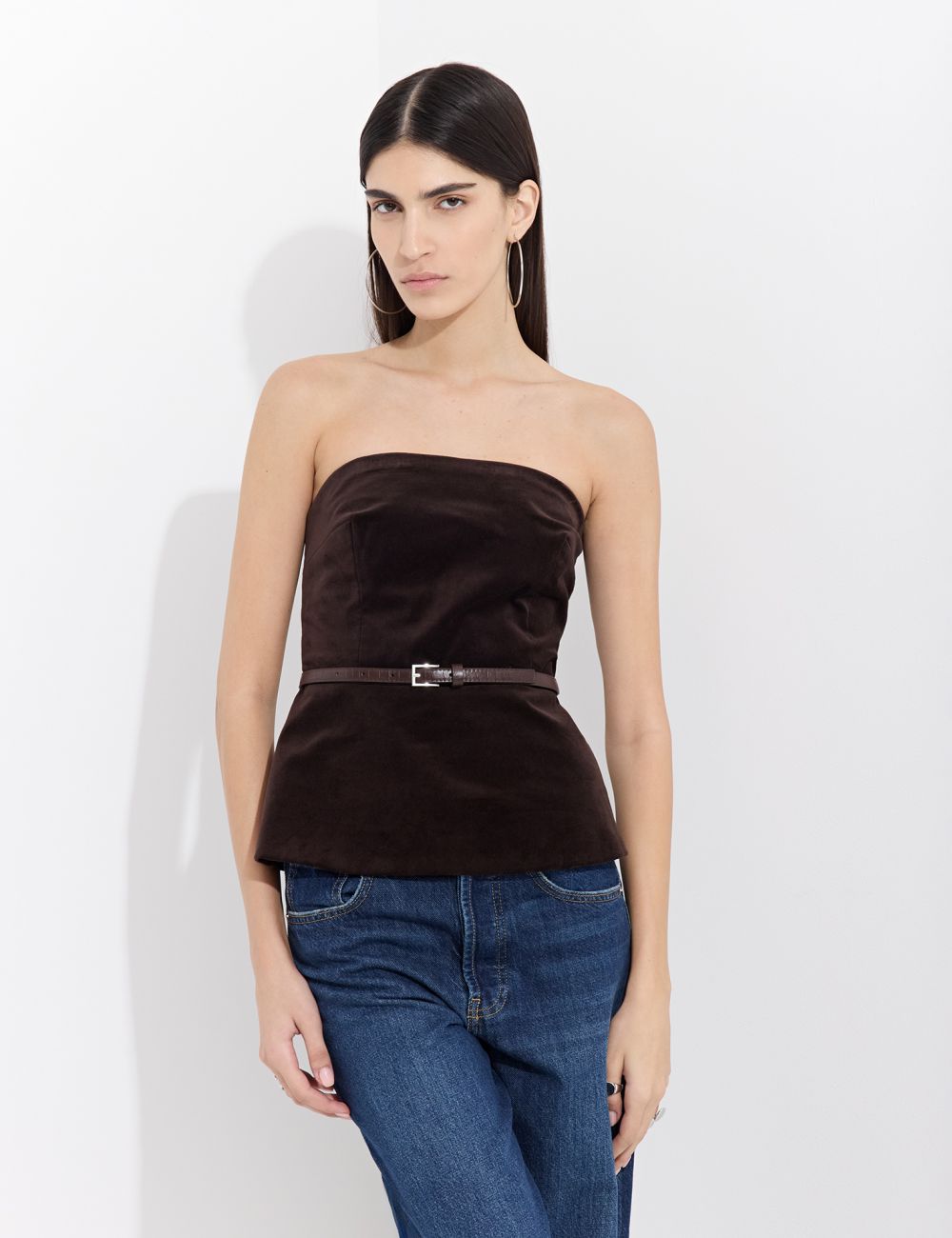 מחוך סטרפלס קטיפה