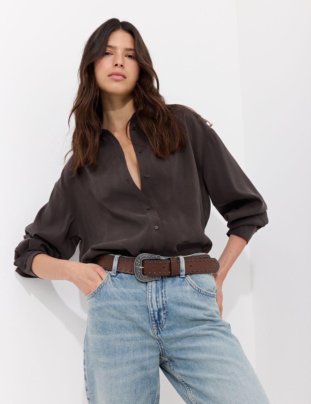 חולצה מכופתרת אוברסייז