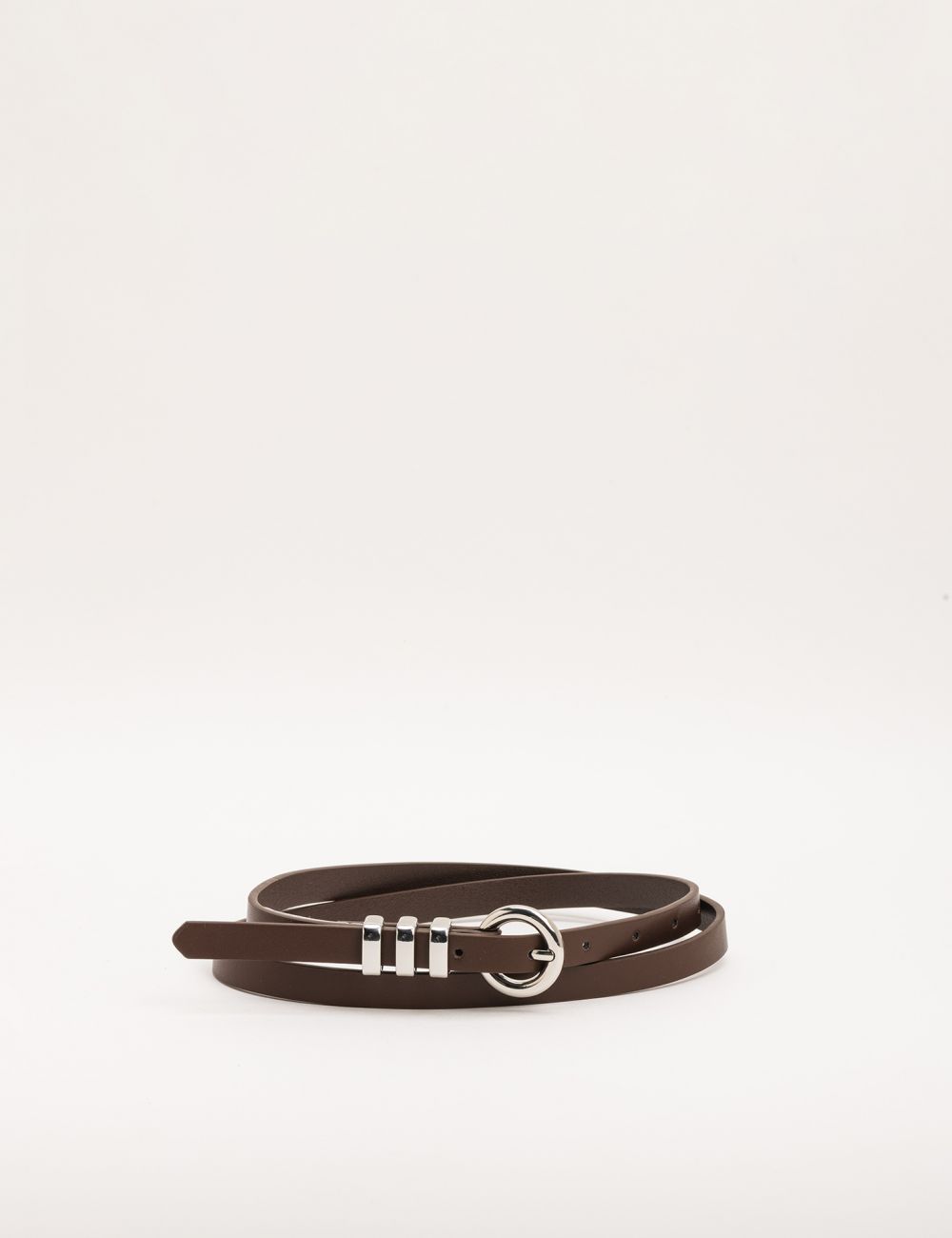 חגורה דקה עם טריפל מטאליק לופ