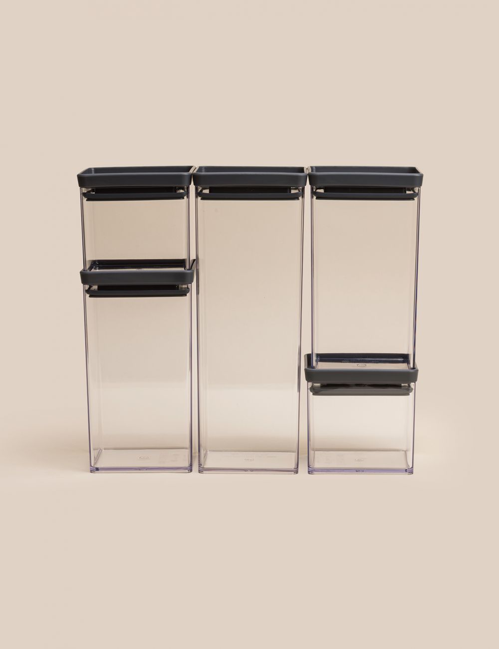 סט 5 קופסאות אחסון שקופות בגדלים משתנים