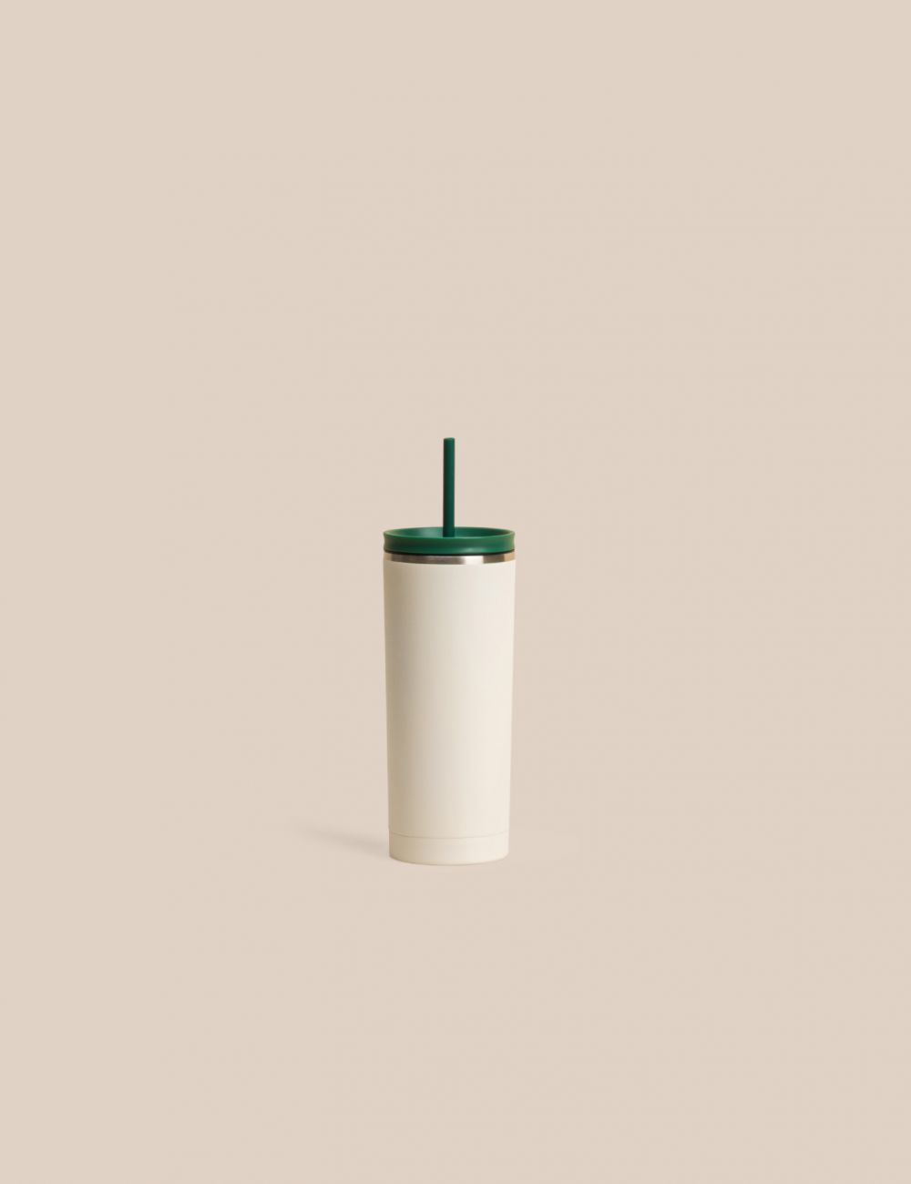 כוס שתיה נירוסטה עם קש 600ML