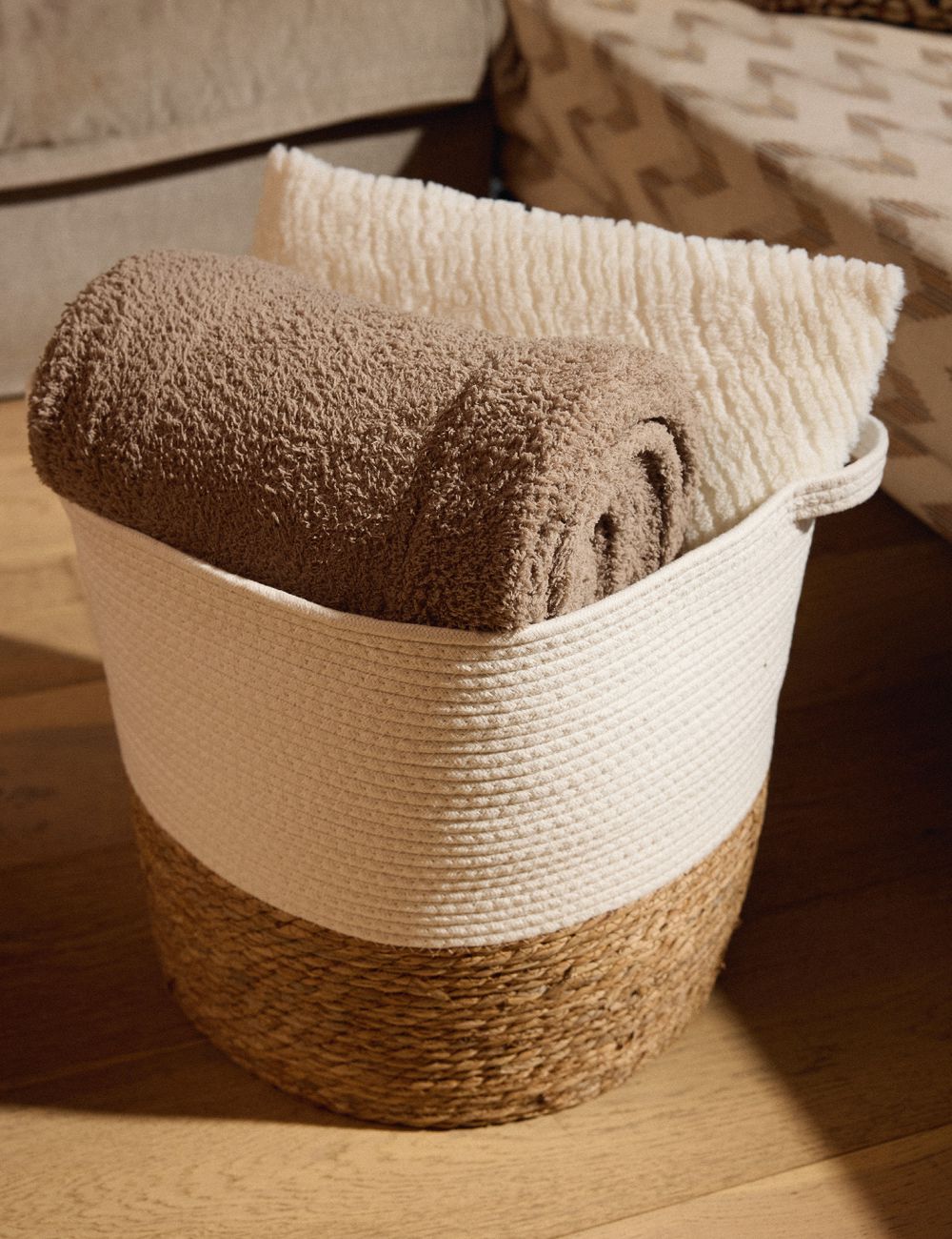 סל כותנה וקש 46X39CM