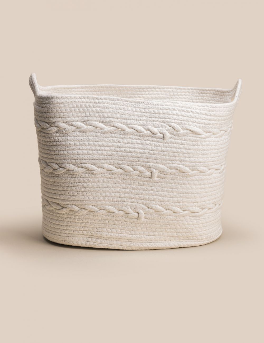 סל כותנה לבן 53X30CM