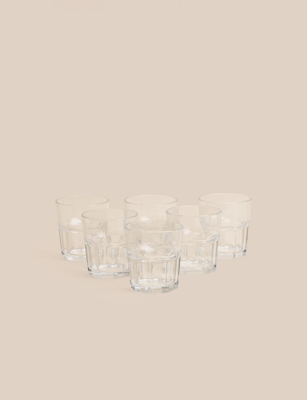 סט 6 כוסות כוס גידי זכוכית 284ML
