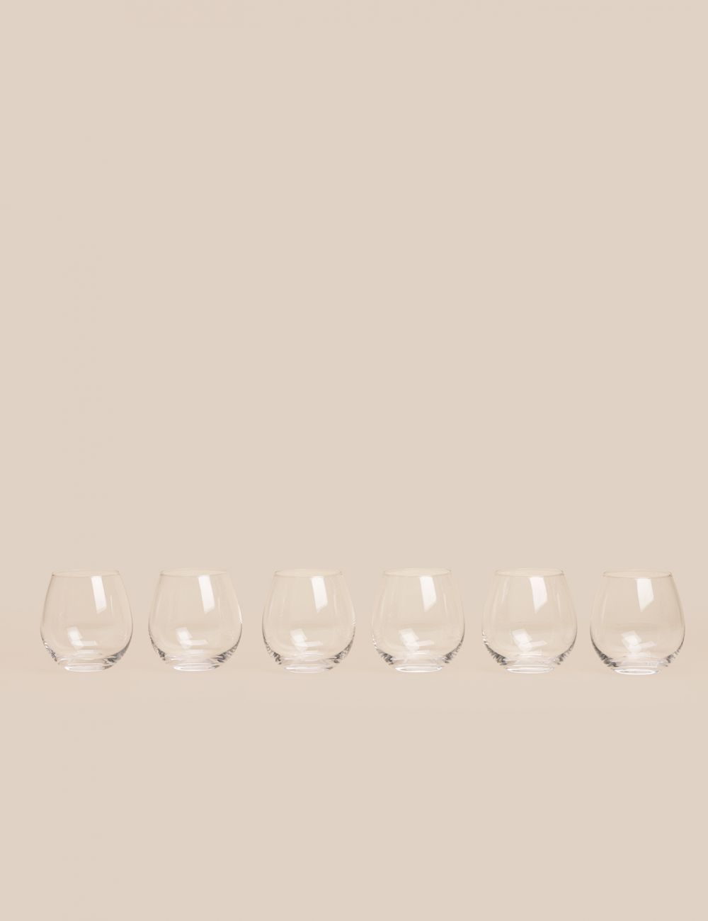 סט 6 כוסות זכוכית עגולות