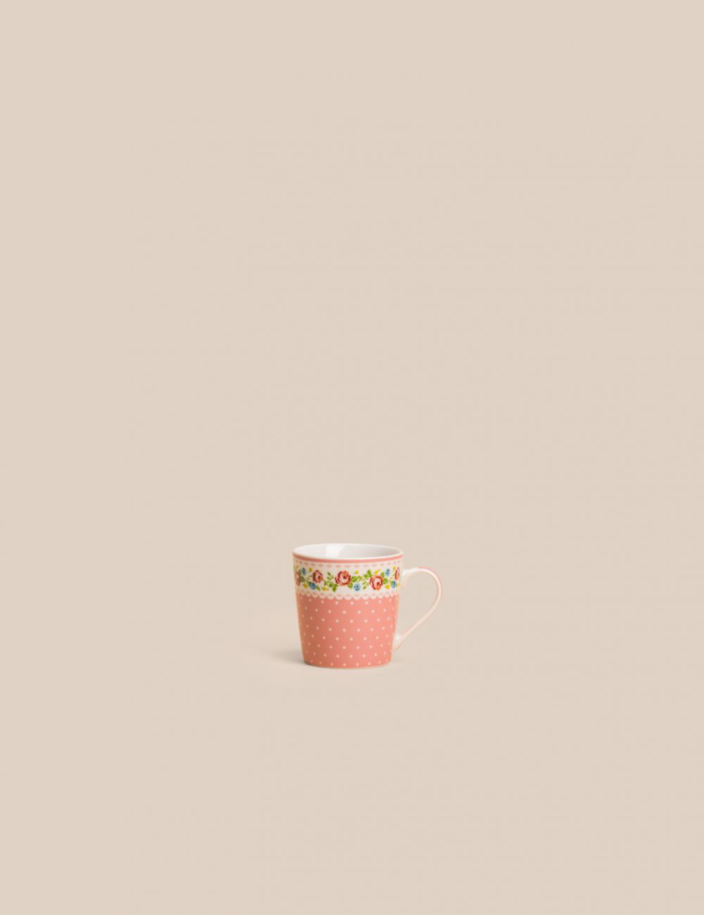 ספל שתיה חמה פרחוני וינטג 330ML