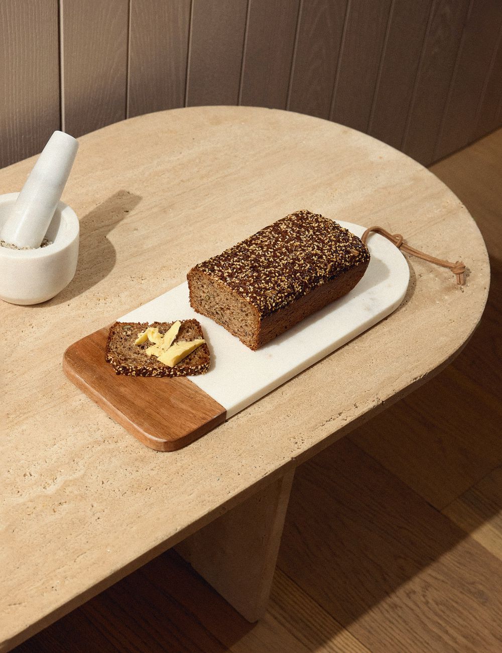 מגש הגשה משיש ועץ 38X15.24CM