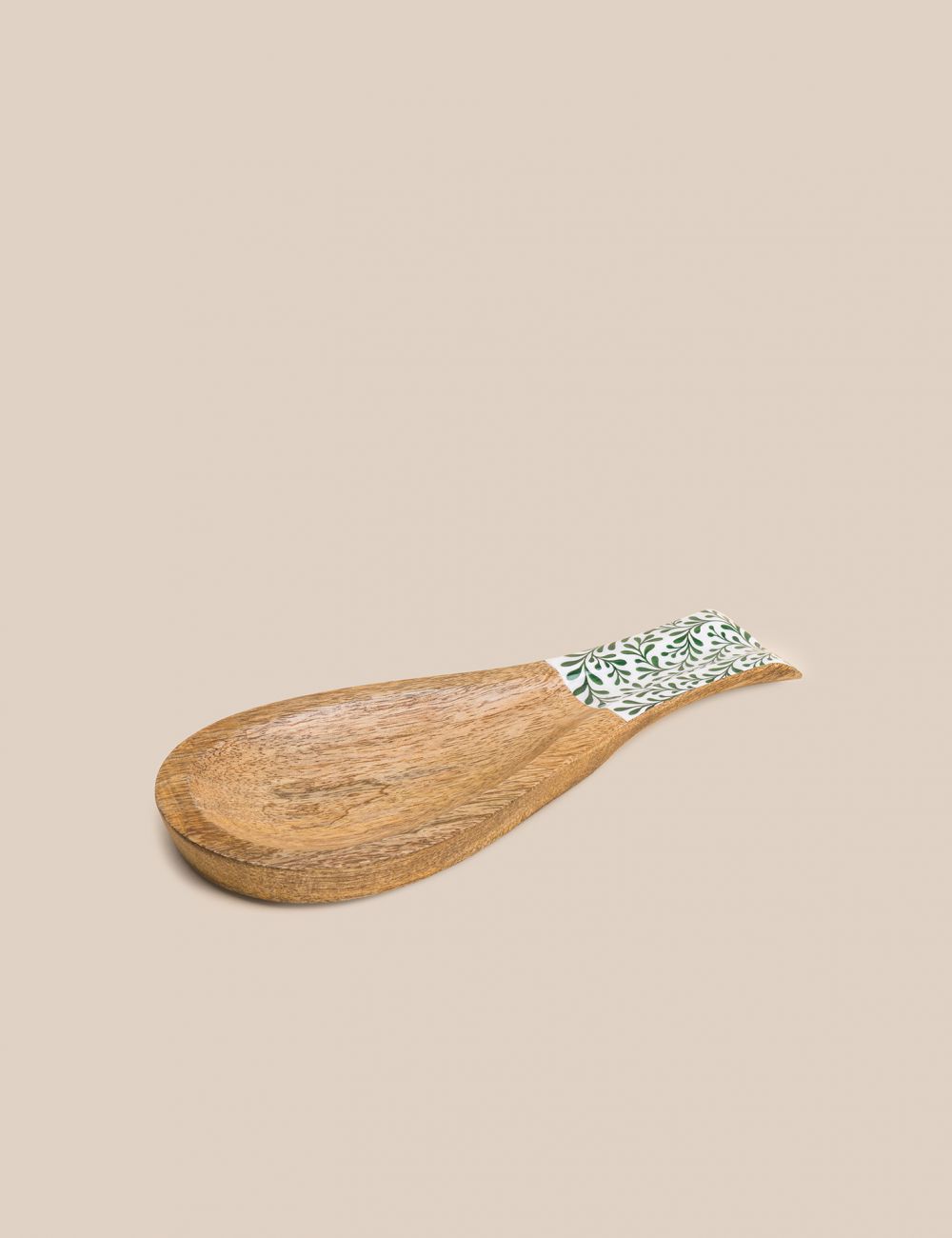 כף הנחה מעץ עלים ירוקים 30X7.5X2 ס”מ