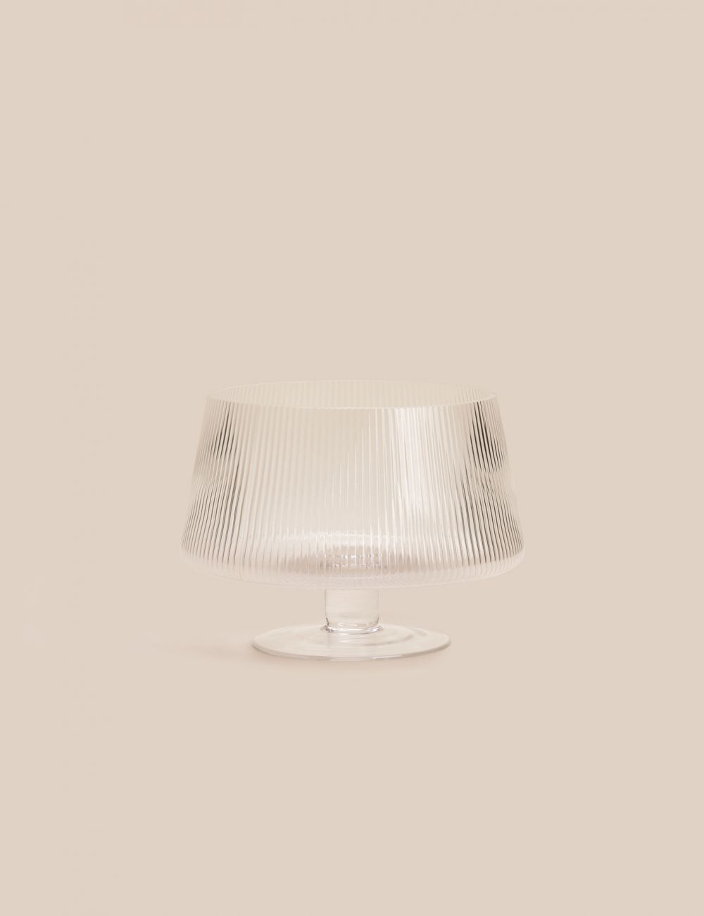 קערה מזכוכית על רגל פליסה 24.5X20.2X17.5CM