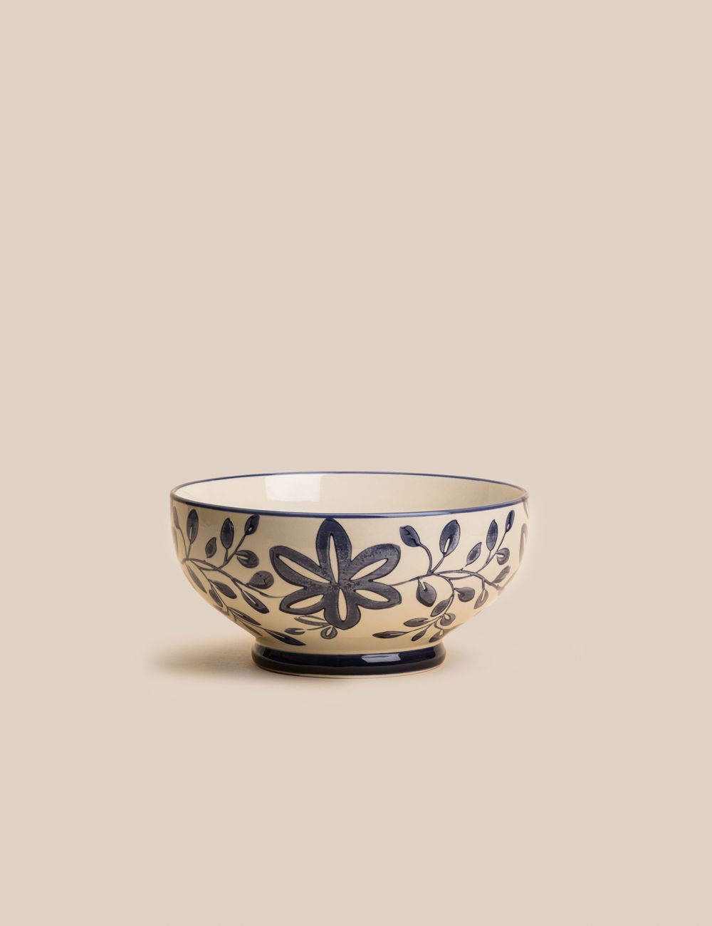 קערה פרחים כחולים 26.5CM