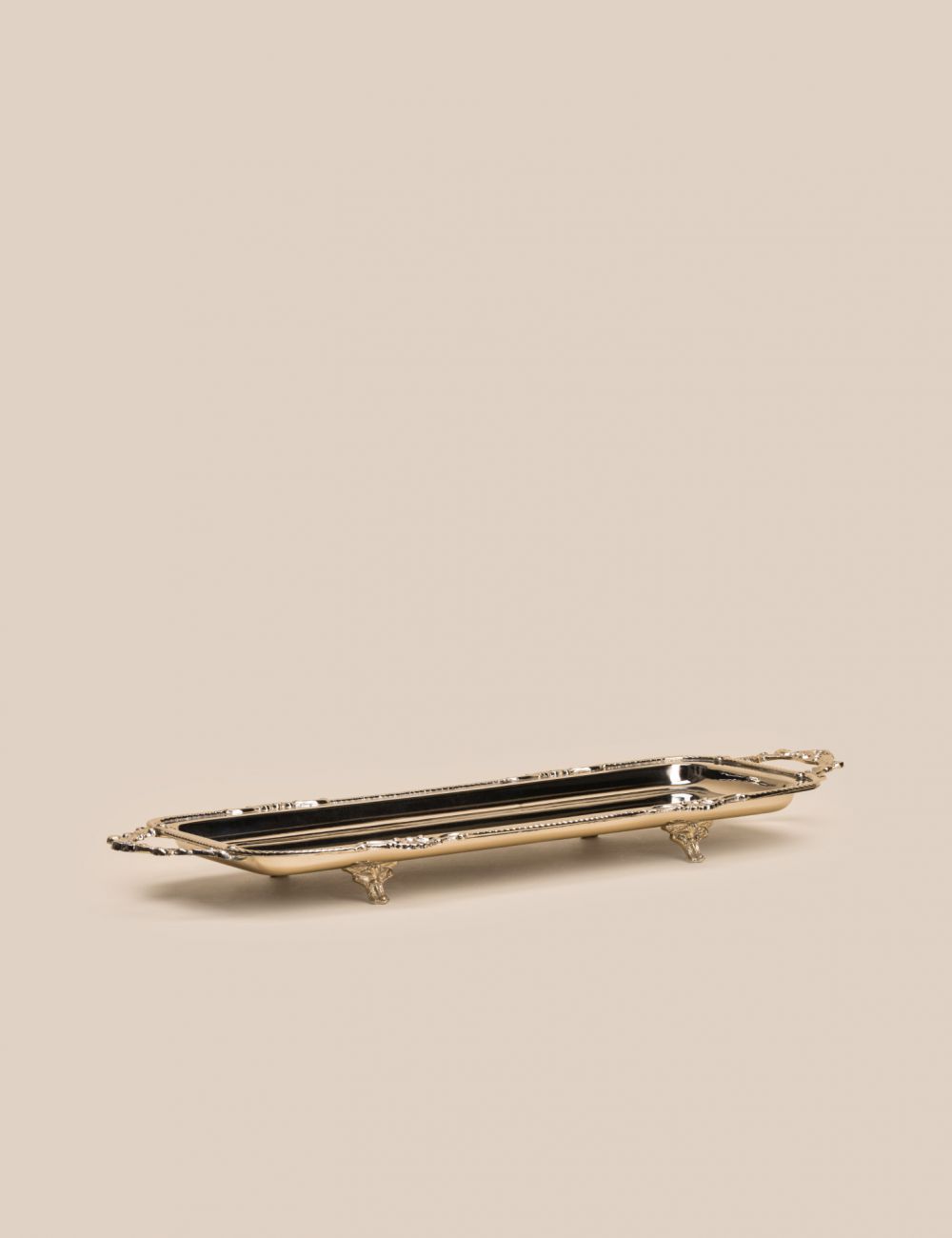 מגש נירוסטה מעוטר מלבני 38X15CM