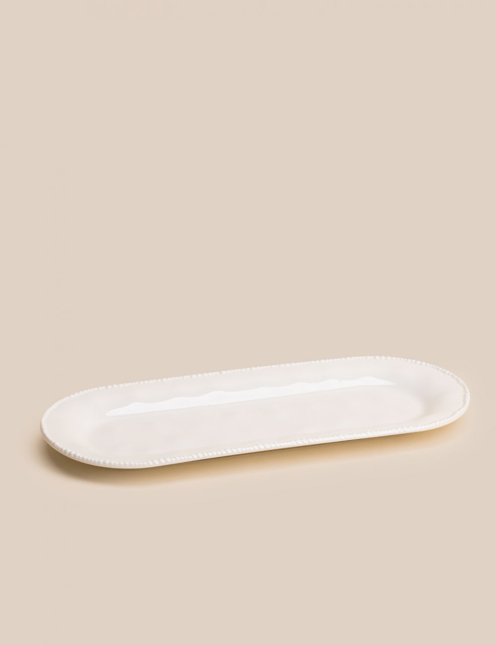 צלחת הגשה אובלית חרוזים 40.3X16.7X2.6CM
