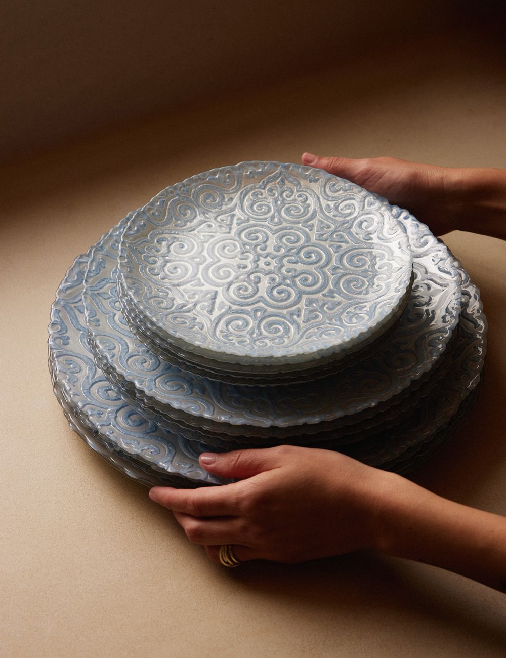 צלחת  מנה ראשונה זכוכית אוריינטל 21CM