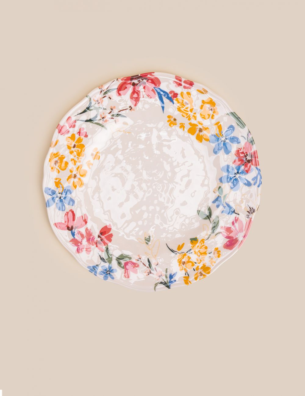 צלחת  מנה עיקרית מלמין פרחונית 28 ס”מ