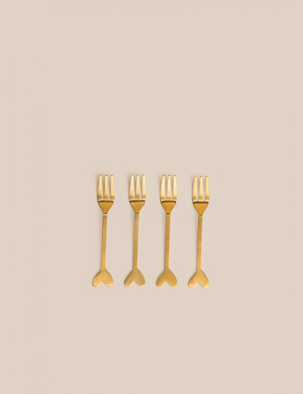 סט 4 מזגלות לעוגה מוזהבות לב