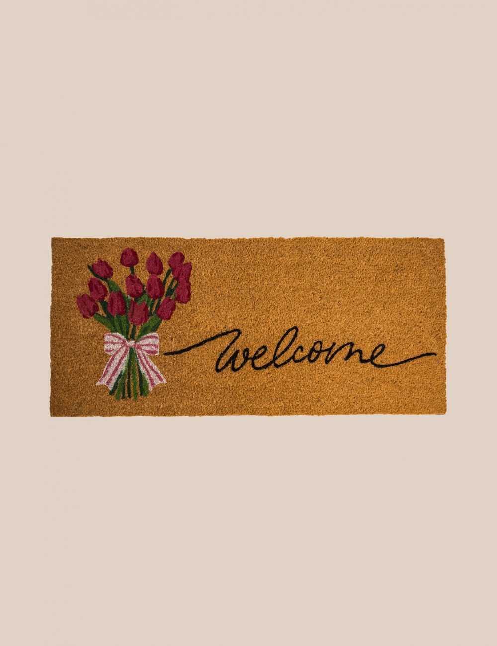 שטיח סף 90X40CM פרחים אדומים