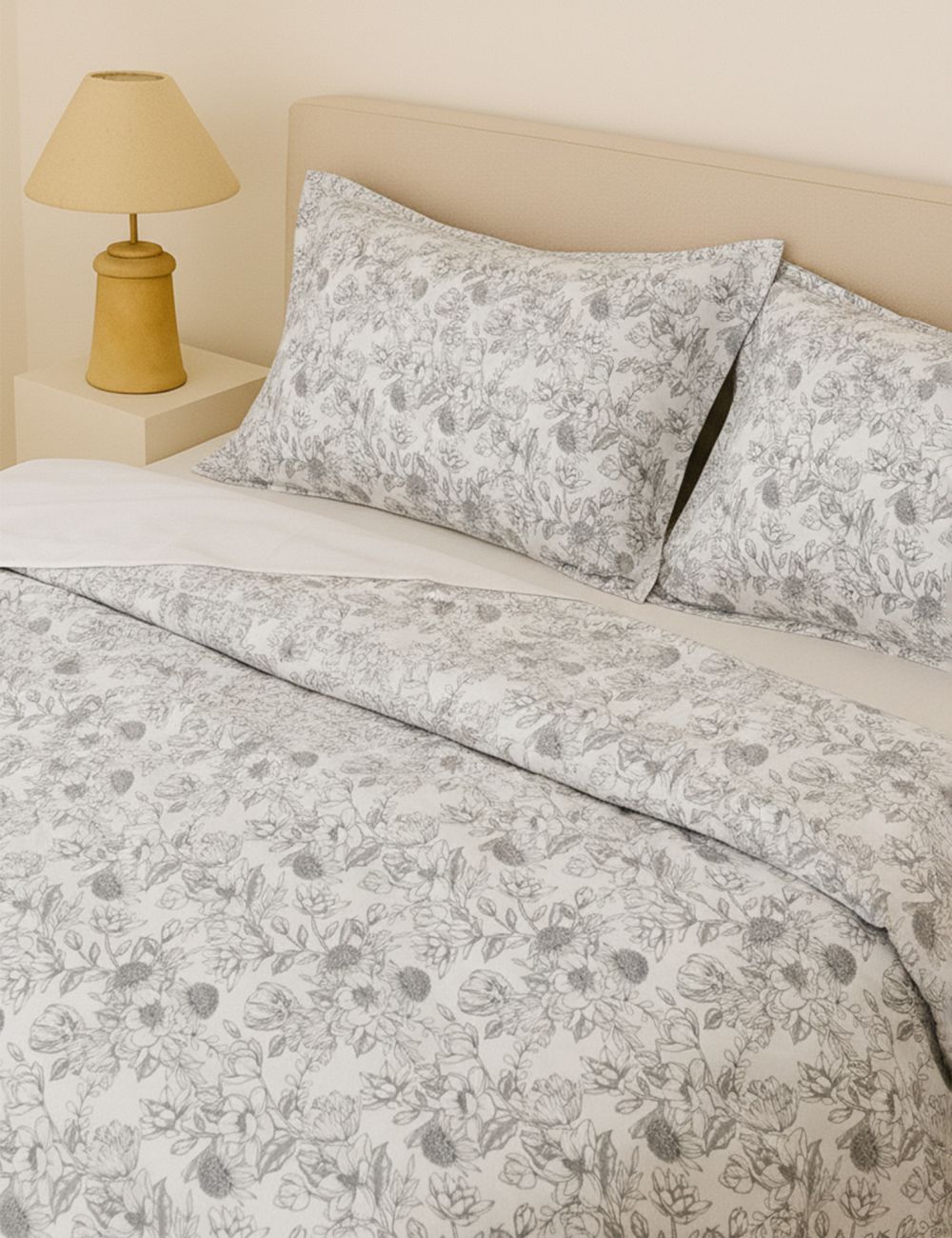 סט מצעים פלנל פרחים