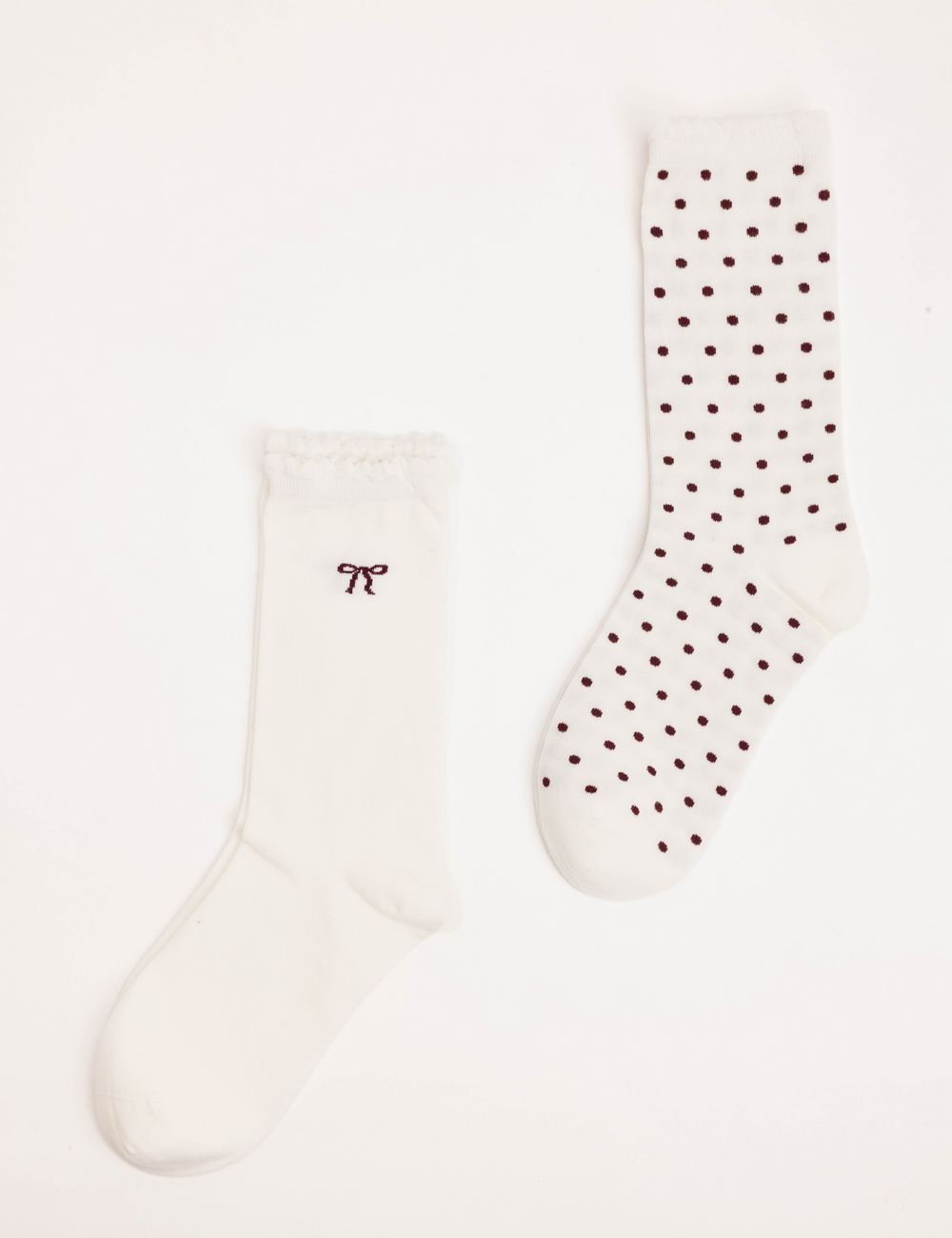 זוג גרביים לנשים - פפיון ונקודות