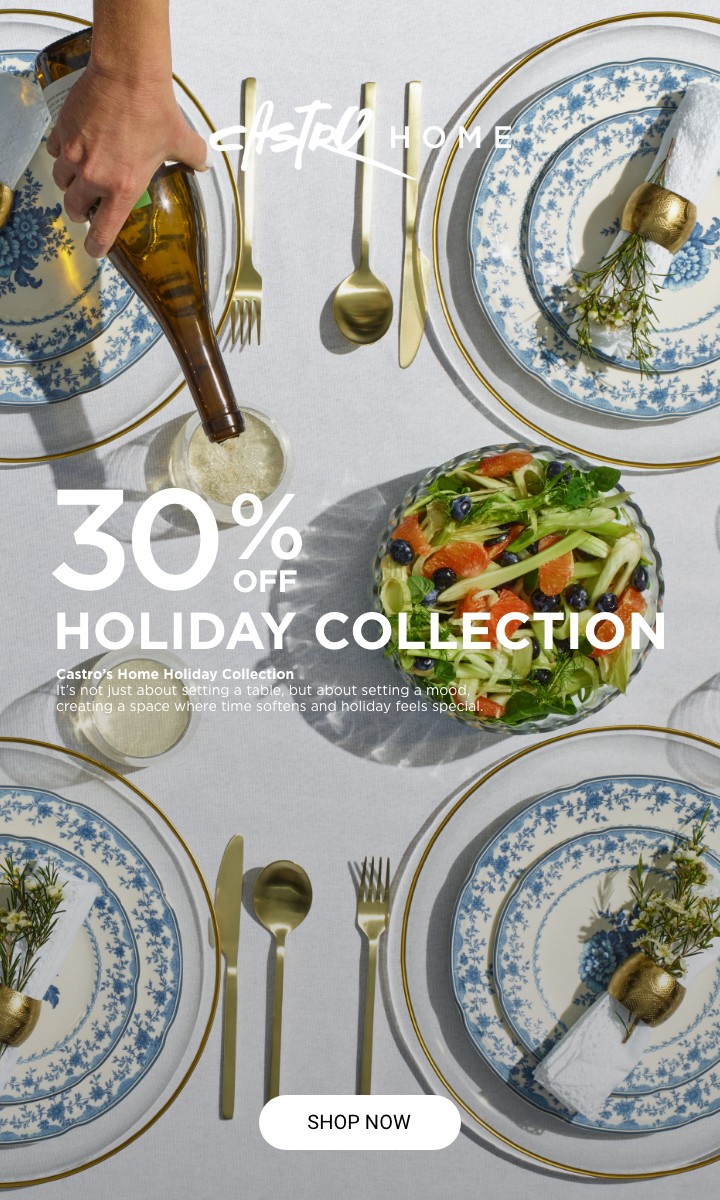 קולקציה חדשה בקסטרו הום | 30% הנחה על הקולקציה החדשה | לפריטים המשתתפים | לחברי מועדדון ומצטרפים חדשים | בחנויות בקניית 2 פריטים | בכפוף לתקנון