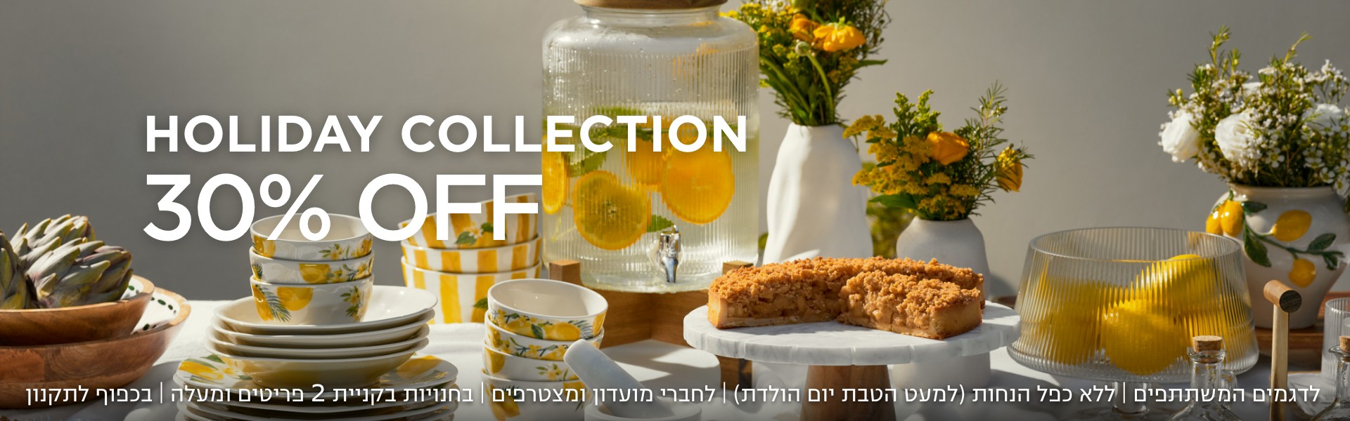 קולקציית הום 30% הנחה קנו עכשיו